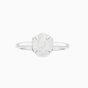 Kendra Scott Color Bar Calvin Ring White Kyocera Opal